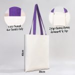 Kanvas Çanta Mor Kulp - İç Cepli - 35x40 cm - Görsel 3