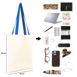 Kanvas Çanta Mavi Kulp 35x40 cm - İç Cepli (Özelleştirilebilir) - Görsel 7