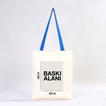 Kanvas Çanta Mavi Kulp 35x40 cm - İç Cepli (Özelleştirilebilir) - Görsel 2