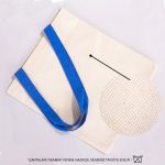 Kanvas Çanta Mavi Kulp 35x40 cm - İç Cepli (Özelleştirilebilir) - Görsel 8