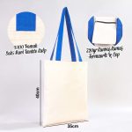 Kanvas Çanta Mavi Kulp 35x40 cm - İç Cepli (Özelleştirilebilir) - Görsel 6