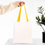 Kanvas Çanta Sarı Kulp - İç Cepli-35x40 cm