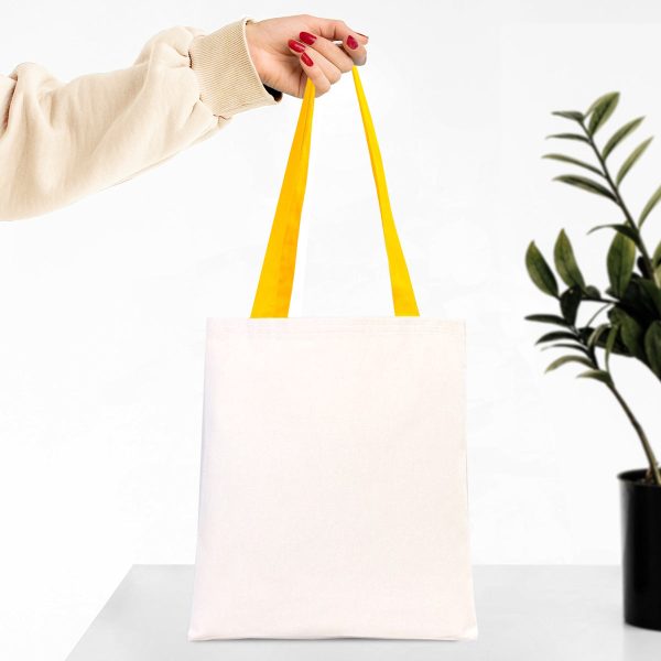 Kanvas Çanta Sarı Kulp - İç Cepli-35x40 cm