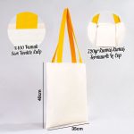 Kanvas Çanta Sarı Kulp - İç Cepli-35x40 cm - Görsel 3