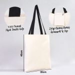 Kanvas Çanta Siyah Kulp - İç Cepli - 35x40 cm - Görsel 3