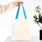 Kanvas Çanta Turkuaz Kulp - İç Cepli - 35x40 cm