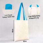 Kanvas Çanta Turkuaz Kulp - İç Cepli - 35x40 cm - Görsel 3