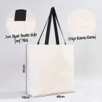 Kanvas Plaj Çantası Siyah Kulp 48x41x10 cm - Görsel 2