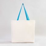 Kanvas Plaj Çantası Turkuaz Kulp - 48x41x10 cm - Görsel 6