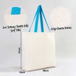 Kanvas Plaj Çantası Turkuaz Kulp - 48x41x10 cm - Görsel 2