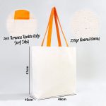 Kanvas Plaj Çantası Turuncu Kulp 48x41x10 cm - Görsel 2