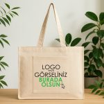 Tam Körüklü Kanvas Çanta - Cepli - 45x35x10 cm (Özelleştirilebilir)