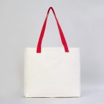 Modern Kanvas Çanta - Dıştan Kırmızı Örgü Kulp 45x35x8 cm - Görsel 6