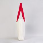 Modern Kanvas Çanta - Dıştan Kırmızı Örgü Kulp 45x35x8 cm - Görsel 7