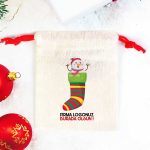 Kardan Adam Baskılı Bez Kese Modeli - Renkli İp (Özelleştirilebilir) - Görsel 2