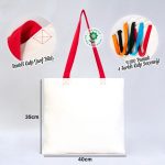 Gabardin Bez Çanta Kırmızı Kulp 40x35cm - Görsel 2