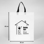 Tela Çanta Ultrasonik - Siyah Kulplu - 35x40cm (Özelleştirilebilir) 1000 Adet Tek Renk Baskı - Görsel 2