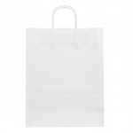 Burgu Saplı Beyaz Kraft Kağıt Çanta - Görsel 2