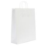 Burgu Saplı Beyaz Kraft Kağıt Çanta - Görsel 4