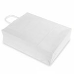 Burgu Saplı Beyaz Kraft Kağıt Çanta - 32x12x41 cm (Özelleştirilebilir) - Görsel 5