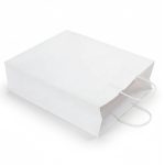 Burgu Saplı Beyaz Kraft Kağıt Çanta - Görsel 5