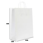 Burgu Saplı Beyaz Kraft Kağıt Çanta