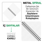 Kraft Metal Spiralli Defter - Görsel 5
