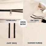 LUX Kanvas Çanta Fermuarlı- 40x35x10cm (Özelleştirilebilir) - Görsel 8
