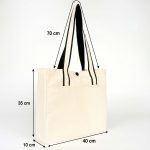 LUX Kanvas Çanta - Ön Cepli, Çıtçıtlı 40x35x10cm - Görsel 2