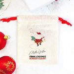 Noel Baba Baskılı Yılbaşı Hediye Kesesi - Renkli İp (Özelleştirilebilir) - Görsel 2