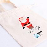 Yeni Yıl Noel Baba Baskılı Bez Kese - 15,5x20 cm Tek Tutma Kısa Kulp (Özelleştirilebilir) - Görsel 5