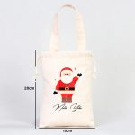 Yeni Yıl Noel Baba Baskılı Bez Kese - 15,5x20 cm Tek Tutma Kısa Kulp (Özelleştirilebilir) - Görsel 4