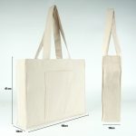 Tam Körüklü Kanvas Çanta - Cepli - 45x35x10 cm - Görsel 4