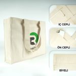 Tam Körüklü Kanvas Çanta - Cepli - 45x35x10 cm (Özelleştirilebilir) - Görsel 2