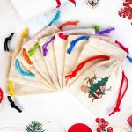 Yılbaşı Bez Kese Noel Baba Baskılı - Renkli İp (Özelleştirilebilir) - Görsel 3