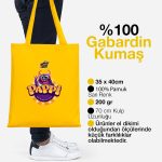 Gabardin Bez Çanta Sarı 35x40 cm (Özelleştirilebilir) - Görsel 2