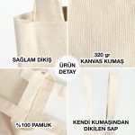 Kanvas Zeytinyağı Şişe Çantası - Termos Bardak Çantası 26x15 cm - Görsel 3