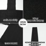 Siyah Ham Bez Çanta 35x40 cm - Görsel 4