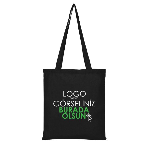 Siyah Ham Bez Çanta Baskılı (Özelleştirilebilir)