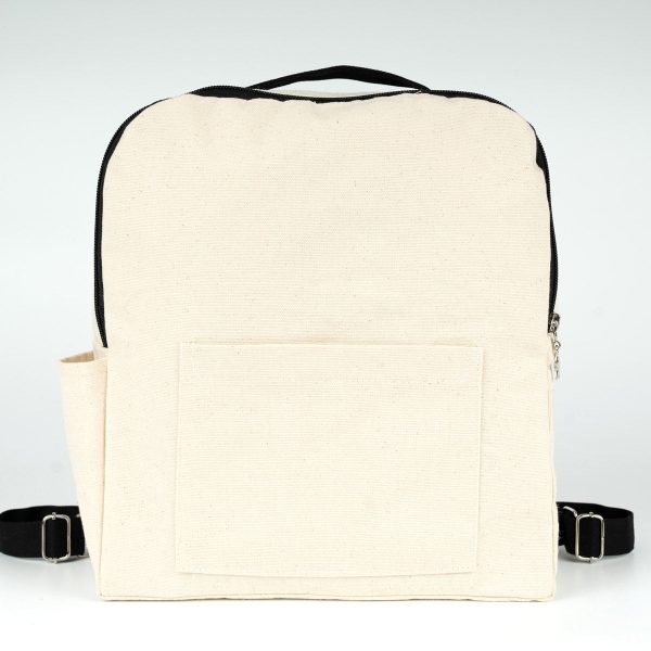 Kanvas Sırt Çantası VIP Siyah - Ön ve Yan Cepli