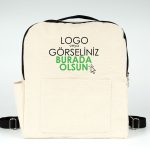 Siyah VIP Kanvas Sırt Çantası - Ön ve Yan Cepli (Özelleştirilebilir)