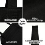 Siyah Gabardin Bez Çanta 35x40 cm (Özelleştirilebilir) - Görsel 7