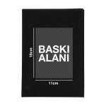 Kurumsal Logo Baskılı Siyah Kanvas Defter - 14x20 cm - Çizgisiz (Özelleştirilebilir) - Görsel 4