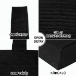 Tam Körüklü Siyah Kanvas Çanta - 35x40x10 cm (Özelleştirilebilir) - Görsel 4