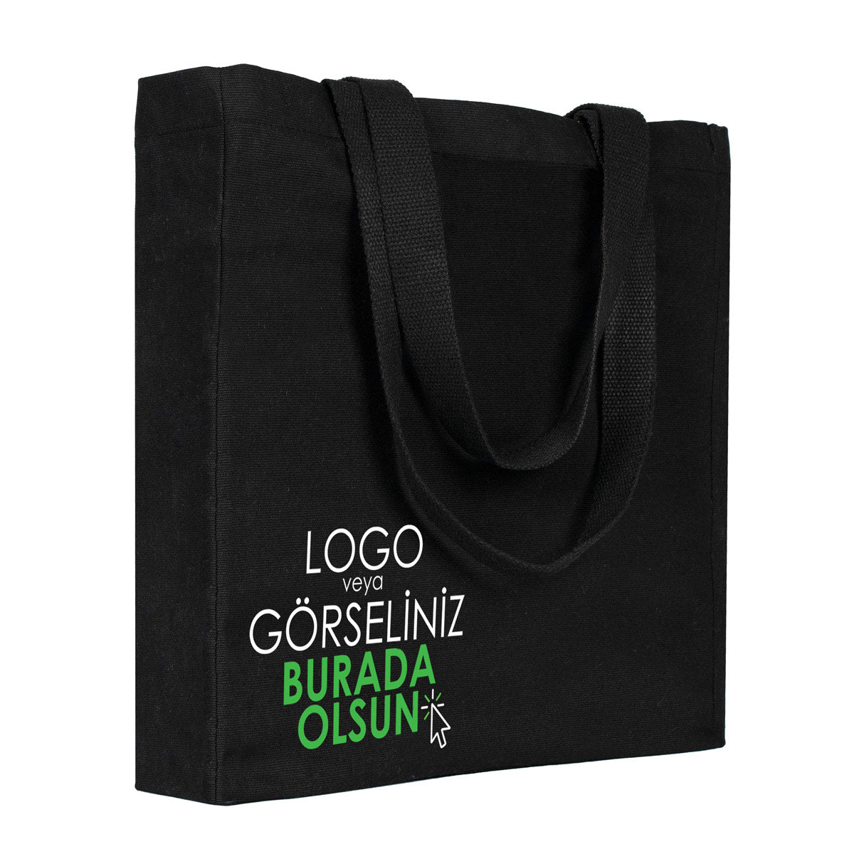 siyah-tam-koruklu-kanvas-canta-ozellestirilebilir-2 Tam Körüklü Siyah Kanvas Çanta - 35x40x10 cm (Özelleştirilebilir) - Görsel 1