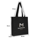 Tam Körüklü Siyah Kanvas Çanta - 35x40x10 cm (Özelleştirilebilir) - Görsel 2