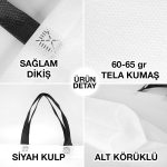 Ultrasonik Tela Çanta - Siyah Kulplu - 45x36x10cm - 1000 Adet Tek Renk Baskı (Özelleştirilebilir) - Görsel 4