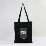 Fermuarlı Siyah Gabardin Bez Çanta 35x40cm (Özelleştirilebilir) - Görsel 3