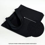 Siyah Kanvas Alışveriş & Plaj & Geniş Hacim Çanta - 48x41x10 cm İç cep Örgü Kulp - Görsel 7