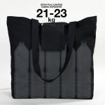 Siyah Kanvas Alışveriş & Plaj & Geniş Hacim Çanta - 48x41x10 cm İç cep Örgü Kulp - Görsel 5